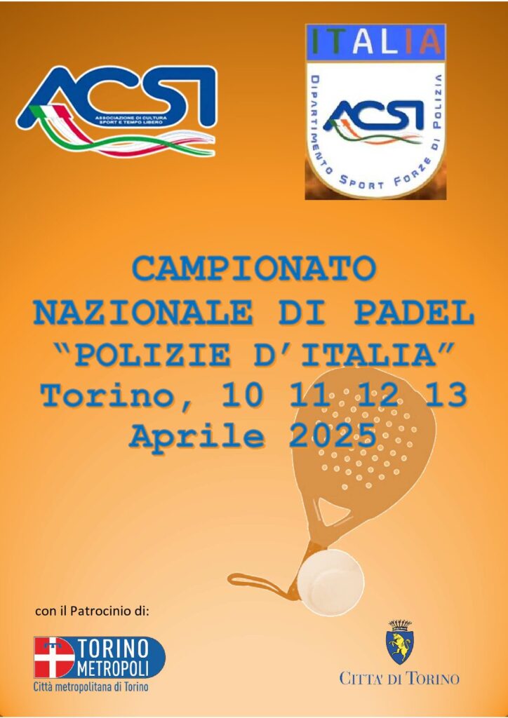 Locandina del Campionato Nazionale di Padel "Polizie D'Italia" 2025