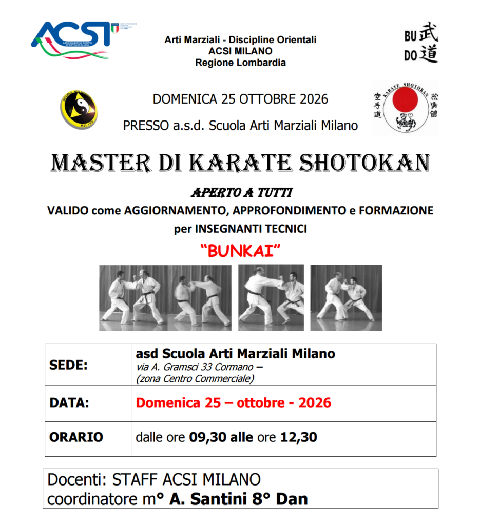 locandina - Master di Karate Shotokan 2026